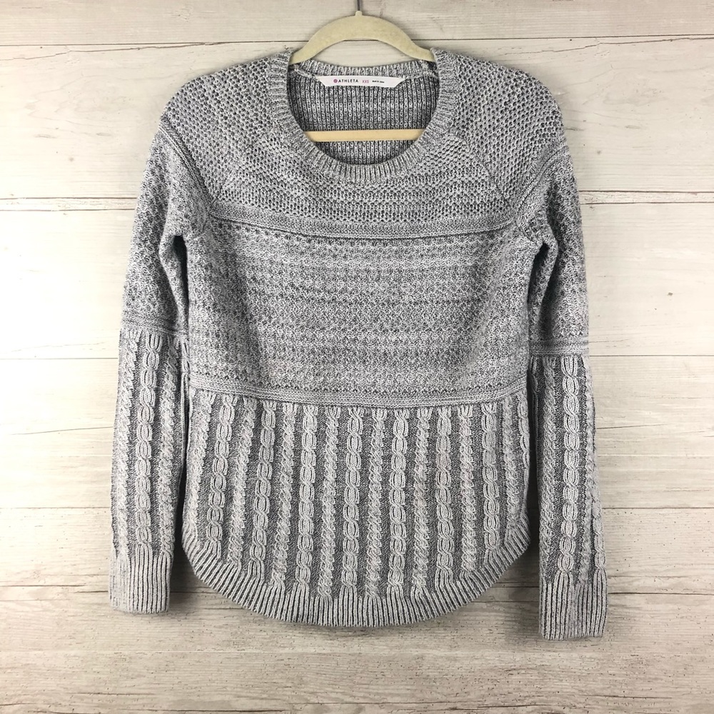 Athleta Gray Knitted Long Sleeve Sweater Size XXS